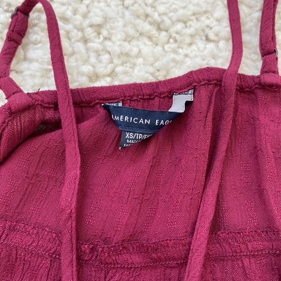 American Eagle Maroon Ruffle Tank Top - Picture 3 of 4